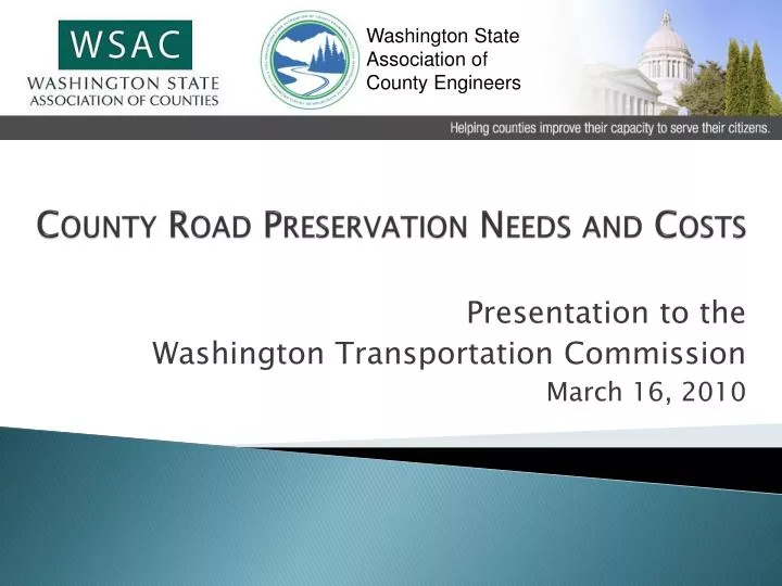 county road preservation needs and costs