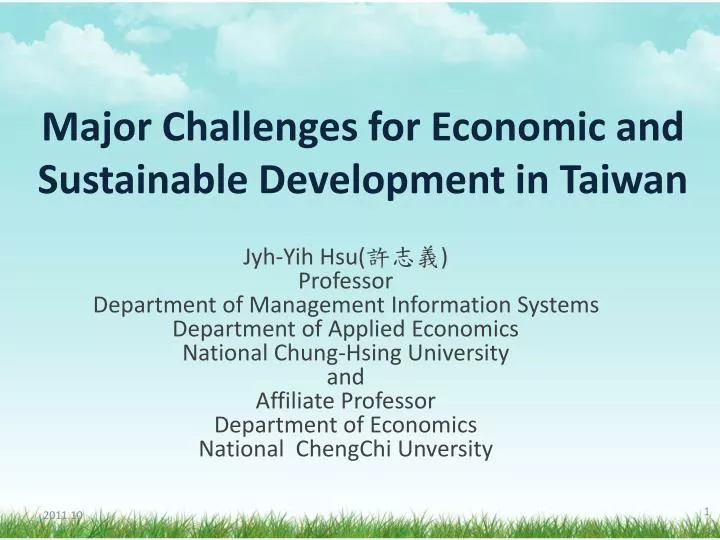 major challenges for economic and sustainable development in taiwan