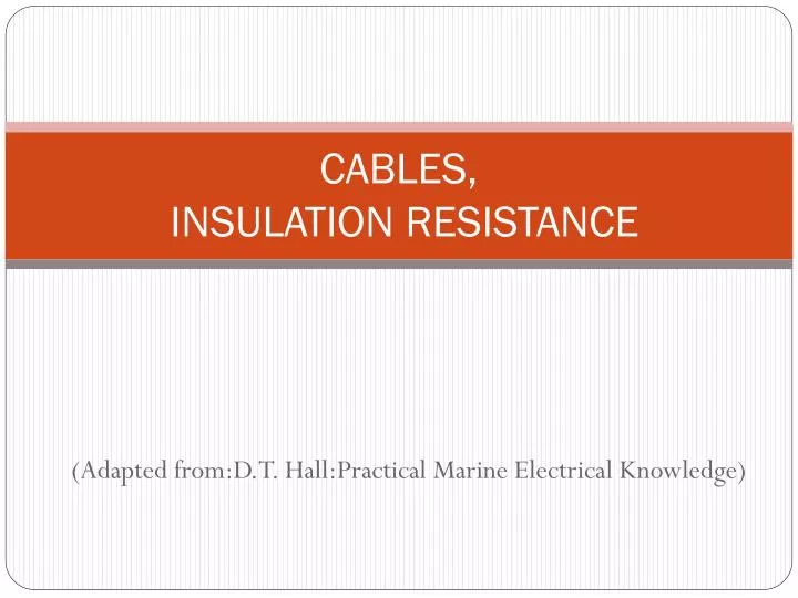 cables insulation resistance