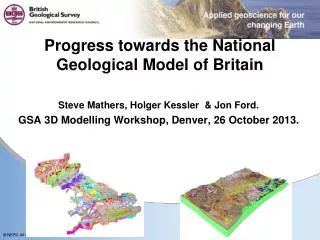 Progress towards the National Geological Model of Britain