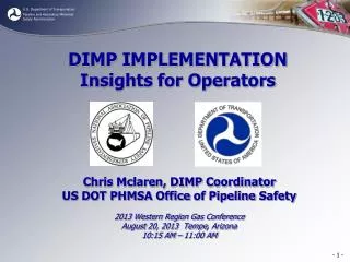 DIMP IMPLEMENTATION Insights for Operators