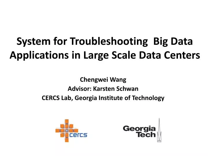 system for troubleshooting big data applications in large scale data centers