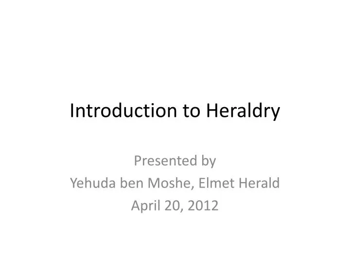 introduction to heraldry