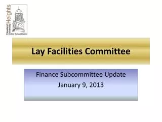Lay Facilities Committee