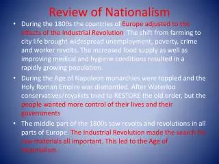 Review of Nationalism