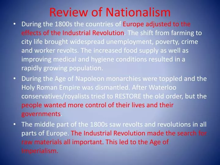 review of nationalism