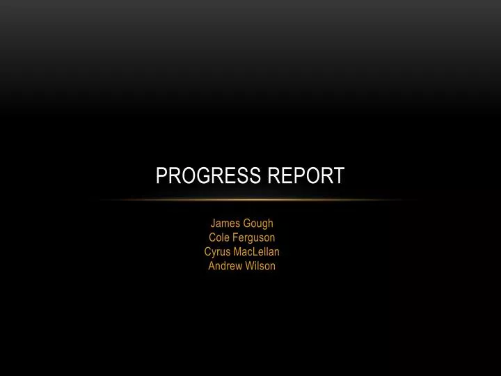 progress report