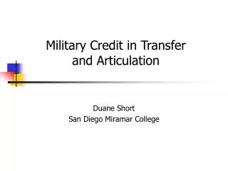 Duane Short San Diego Miramar College