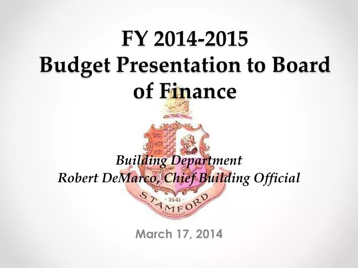 fy 2014 2015 budget presentation to board of finance