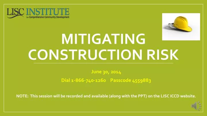 mitigating construction risk