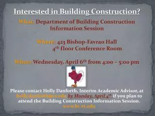 Interested in Building Construction?