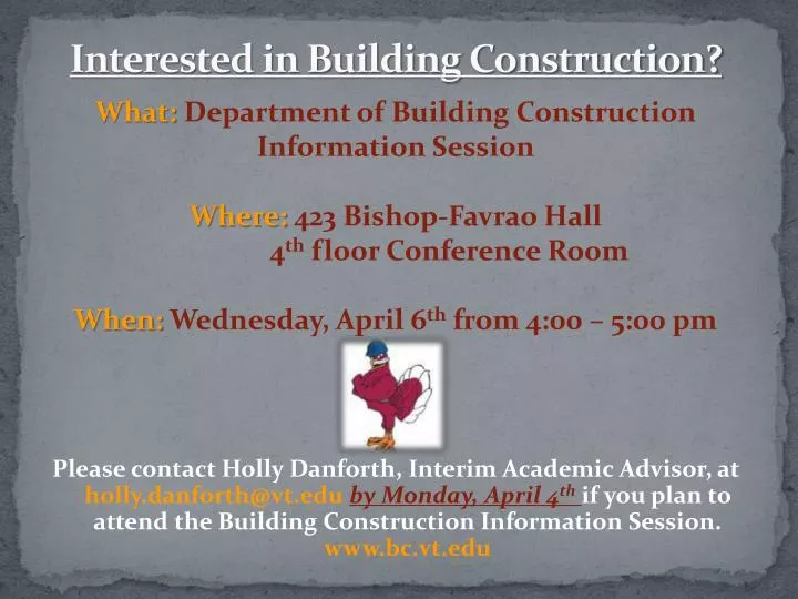 interested in building construction