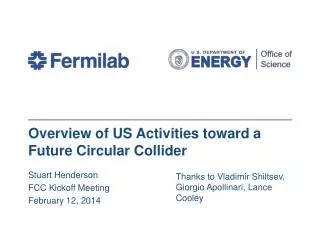 Overview of US Activities toward a Future Circular Collider