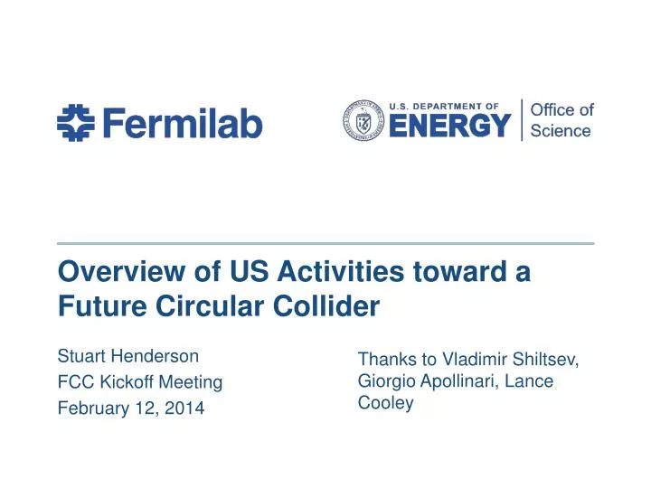 overview of us activities toward a future circular collider