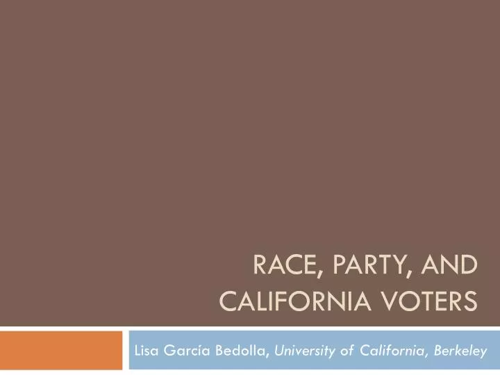 race party and california voters