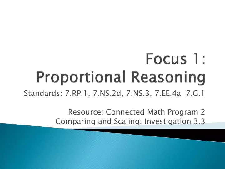 focus 1 proportional reasoning