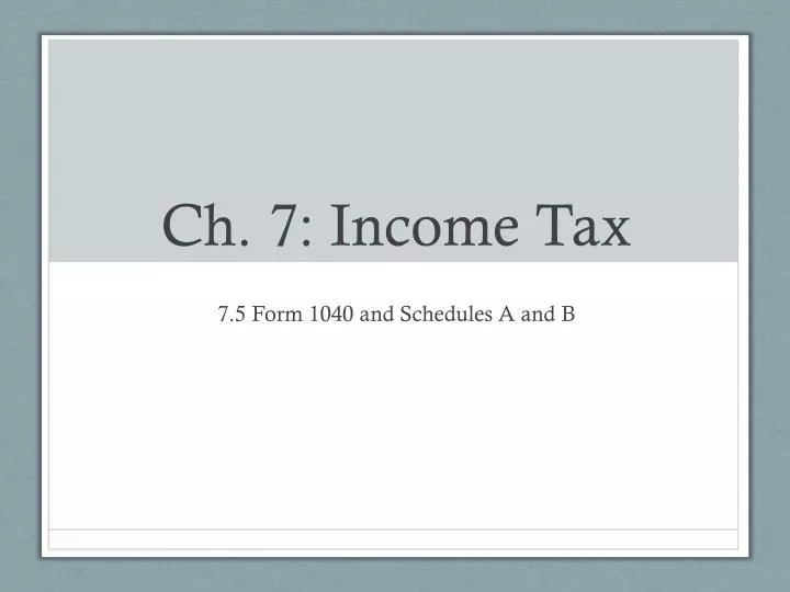 ch 7 income tax