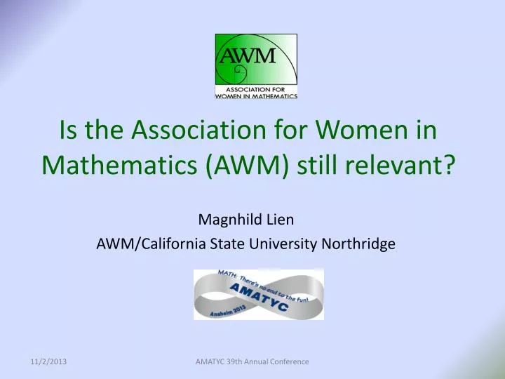 is the association for women in mathematics awm still relevant