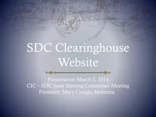 SDC Clearinghouse Website