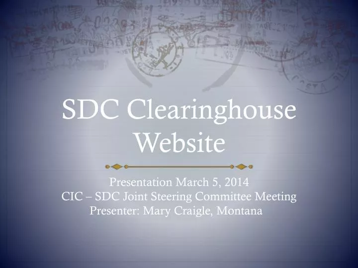 sdc clearinghouse website