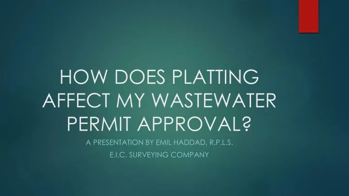 how does platting affect my wastewater permit approval