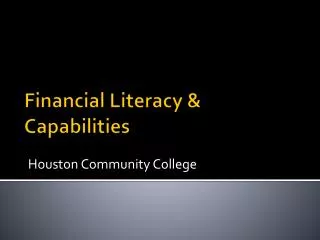 Financial Literacy &amp; Capabilities