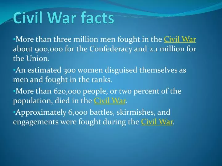 civil war facts