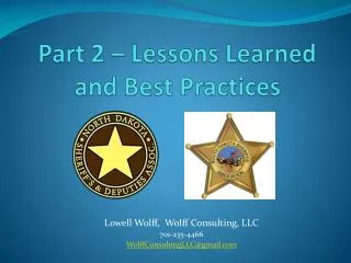 Part 2 – Lessons Learned and Best Practices