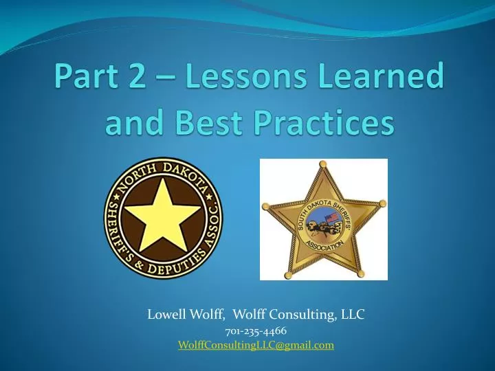 part 2 lessons learned and best practices