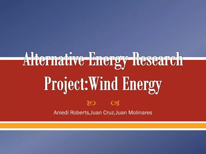alternative energy research project wind energy