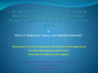 Design of Underground Storage Tanks Involving Water Collection for Water Reuse of Irrigation Purpose: A Case Study for