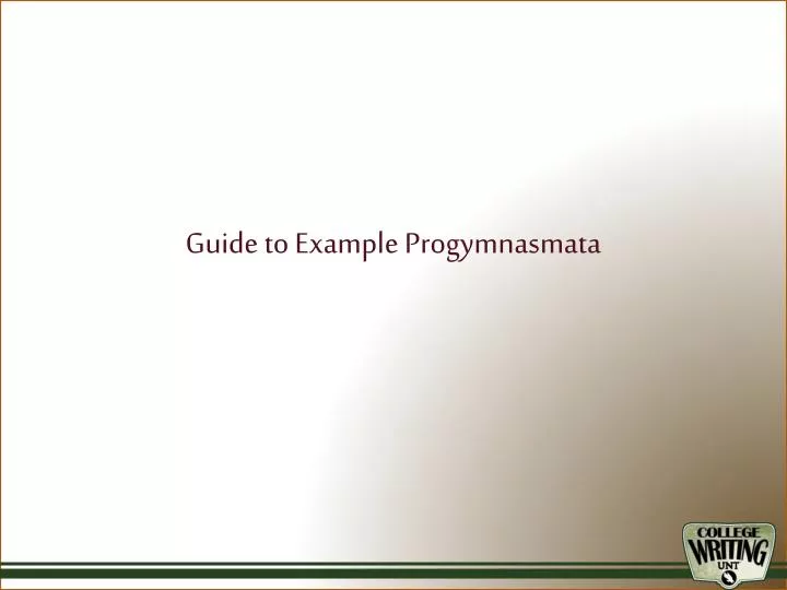 guide to example progymnasmata