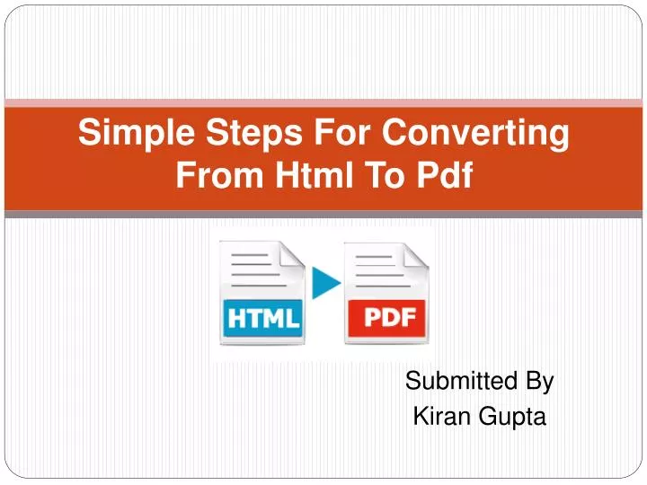 simple steps for converting from html to pdf