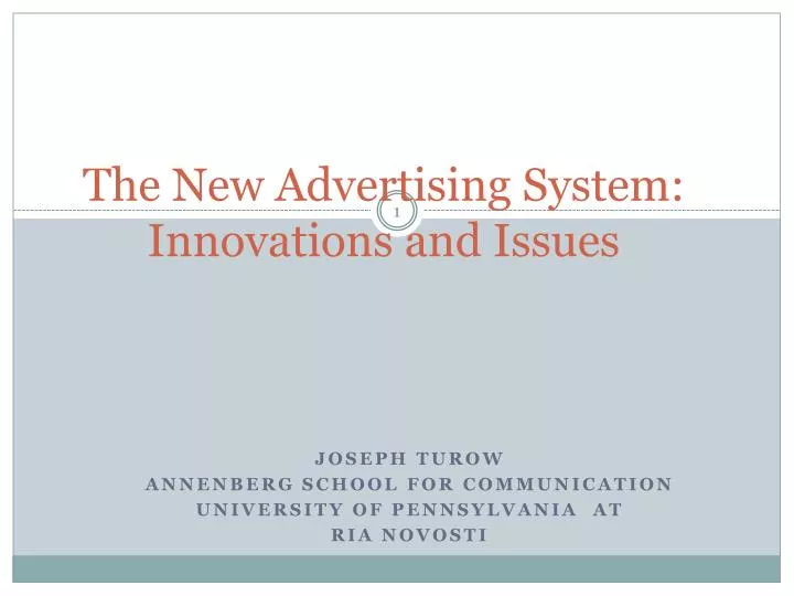 the new advertising system innovations and issues