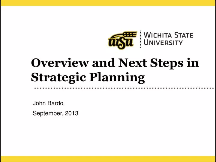 overview and next steps in strategic planning