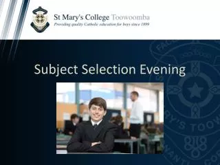 Subject Selection Evening