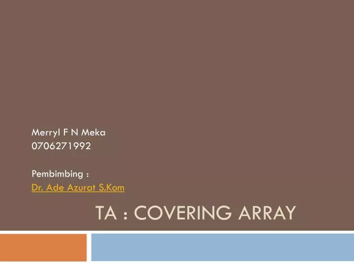 ta covering array