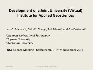 Development of a Joint University (Virtual) Institute for Applied Geosciences