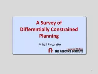 A Survey of Differentially Constrained Planning