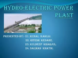 Hydro-electric power plant