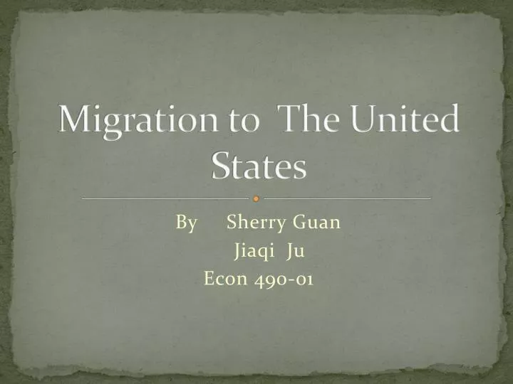 migration to the united states