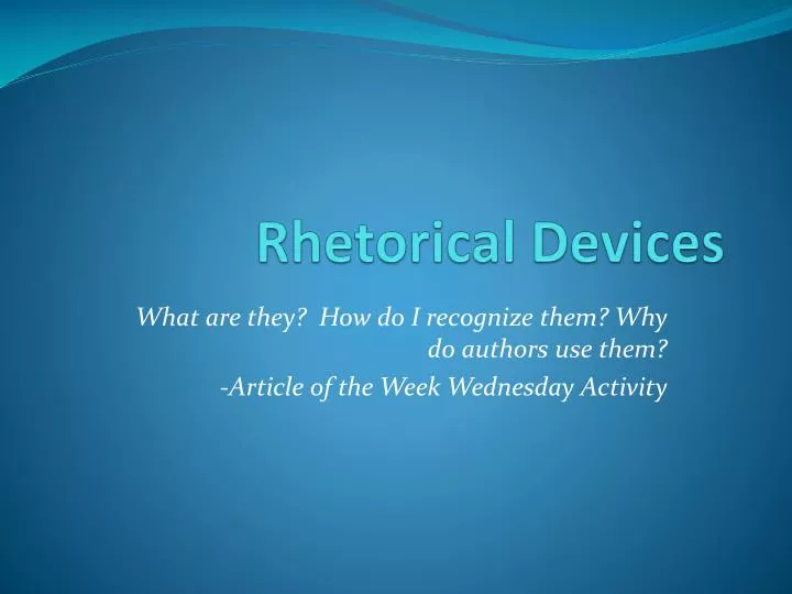 rhetorical devices