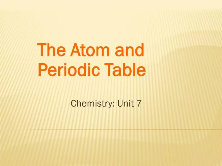 the atom and periodic table