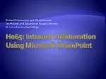 H065: Intranet Collaboration Using Microsoft SharePoint
