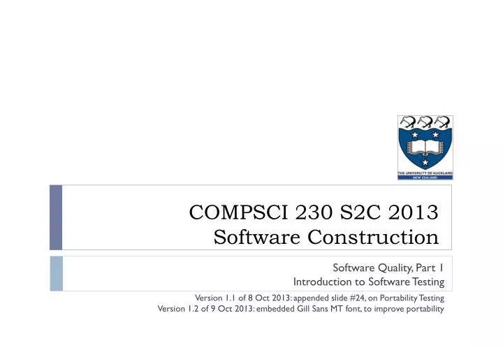 compsci 230 s2c 2013 software construction