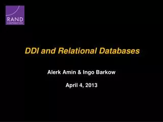DDI and Relational Databases