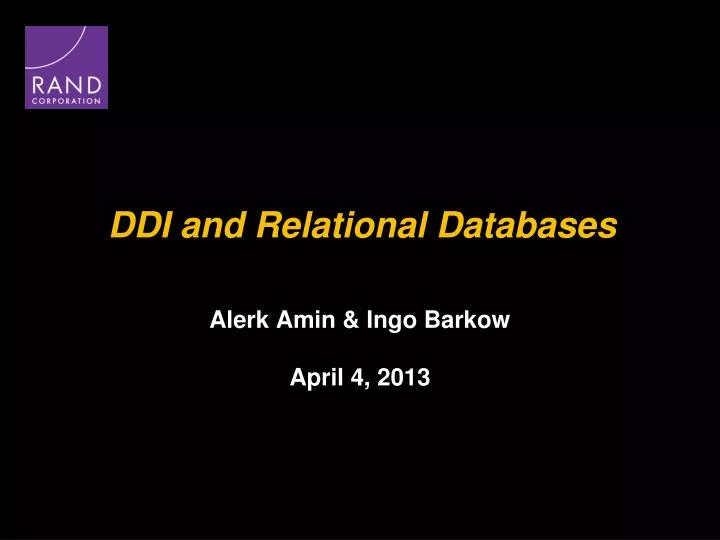ddi and relational databases