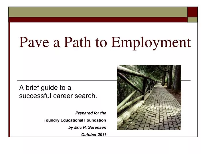 pave a path to employment