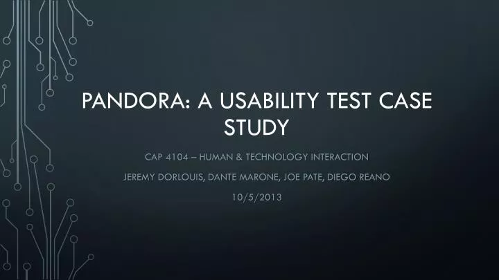pandora a usability test case study