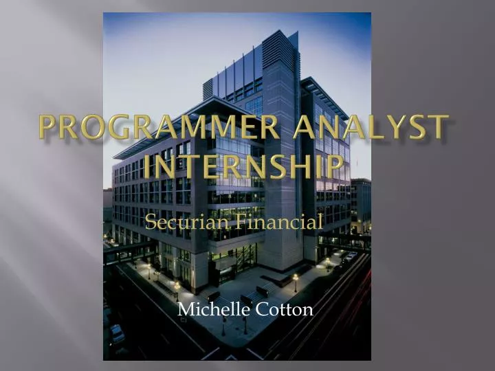 programmer analyst internship